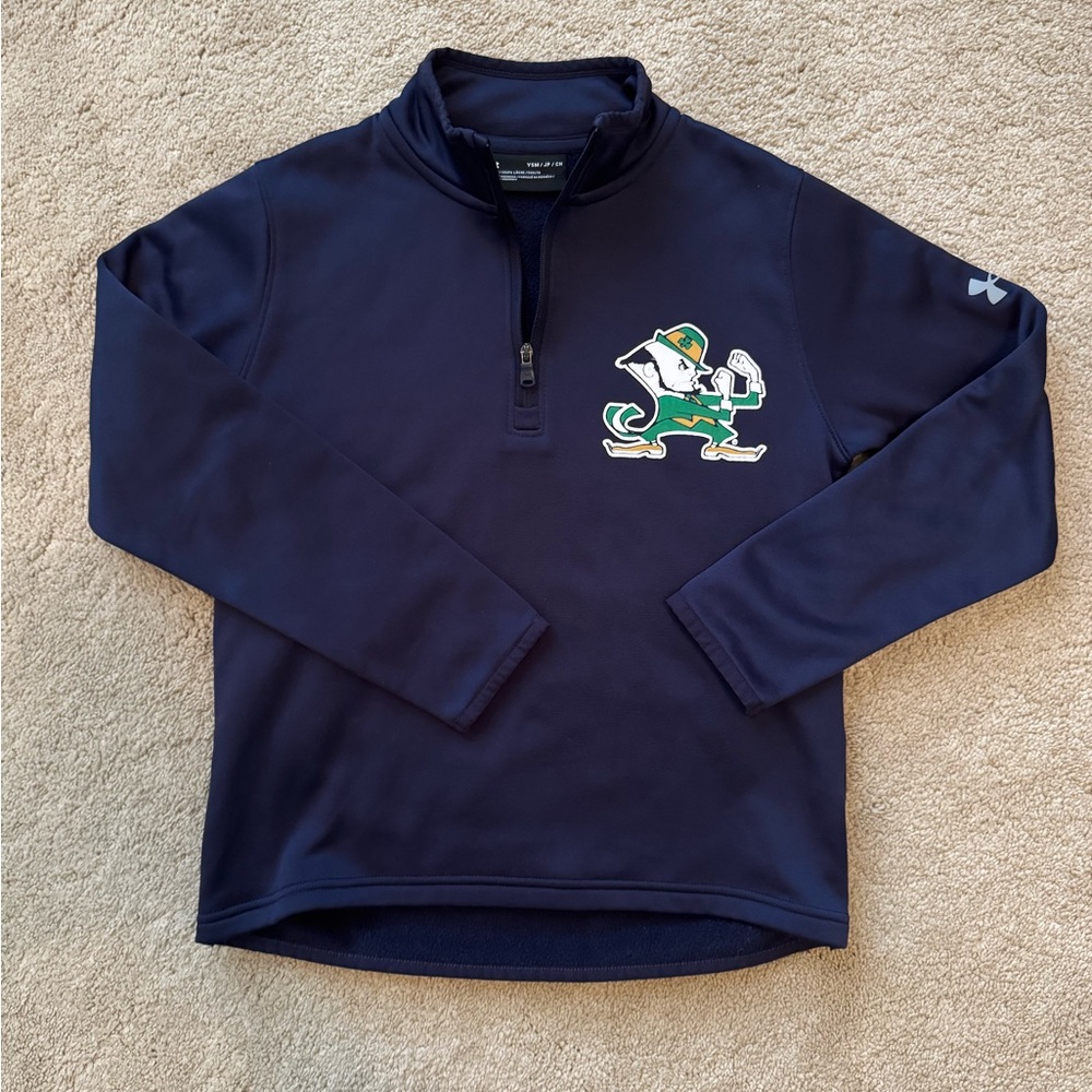 Notre Dame Under Armour Navy Blue Kids Halfzip